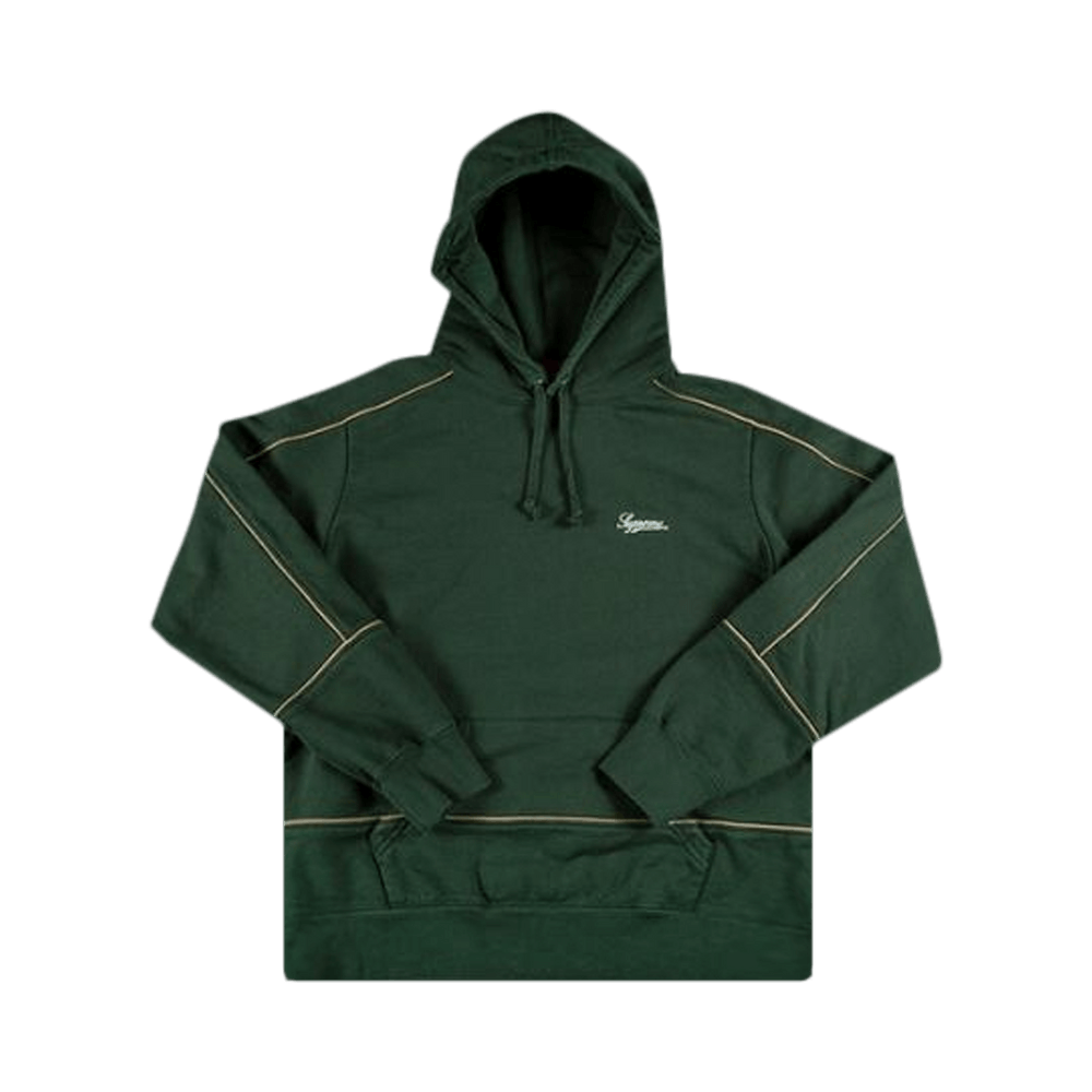 Buy Supreme Piping Hooded Sweatshirt Green SS18SW26