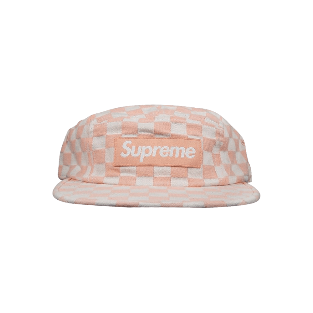 Buy Supreme Checkerboard Camp Cap 'Peach' - SS18H11 PEACH