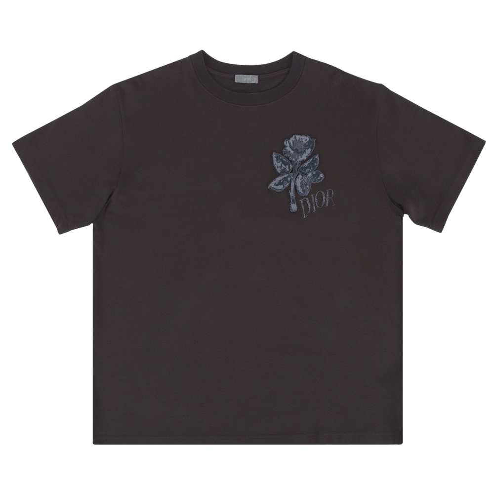 Buy Dior Short-Sleeve Foxton Rose T-Shirt 'Dark Grey