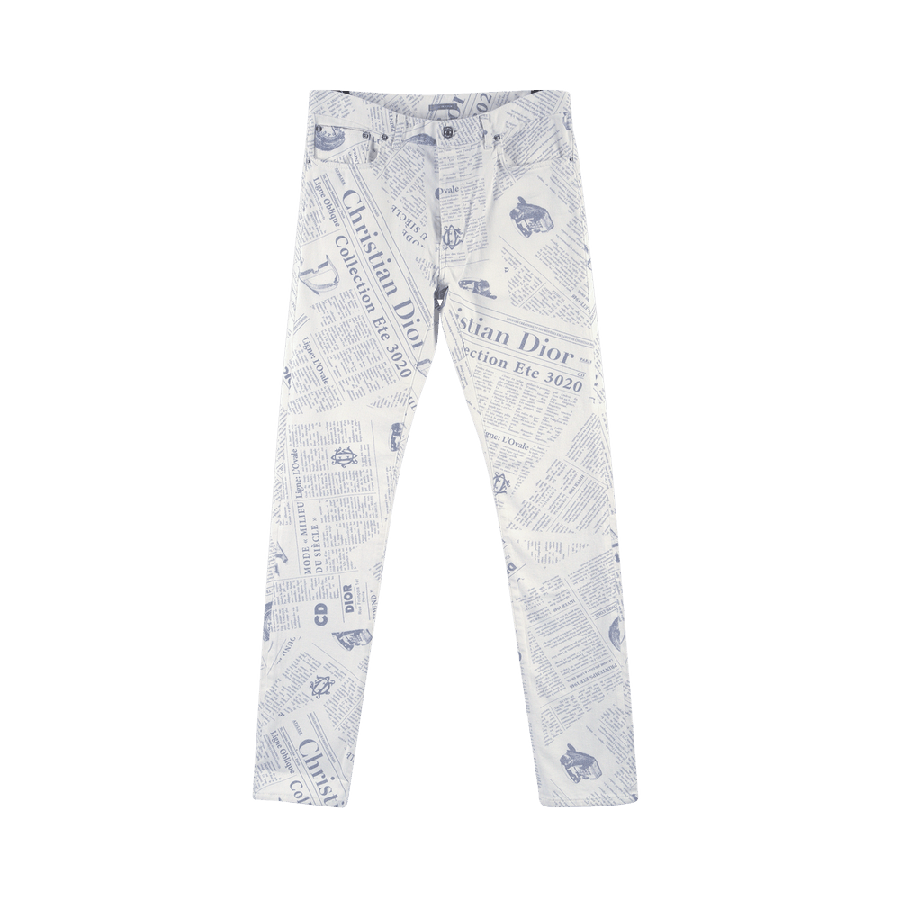 Crust rumor vice versa Buy Dior Arsham Newspaper Jeans 'White' - 013DS01BY983 C088 | GOAT