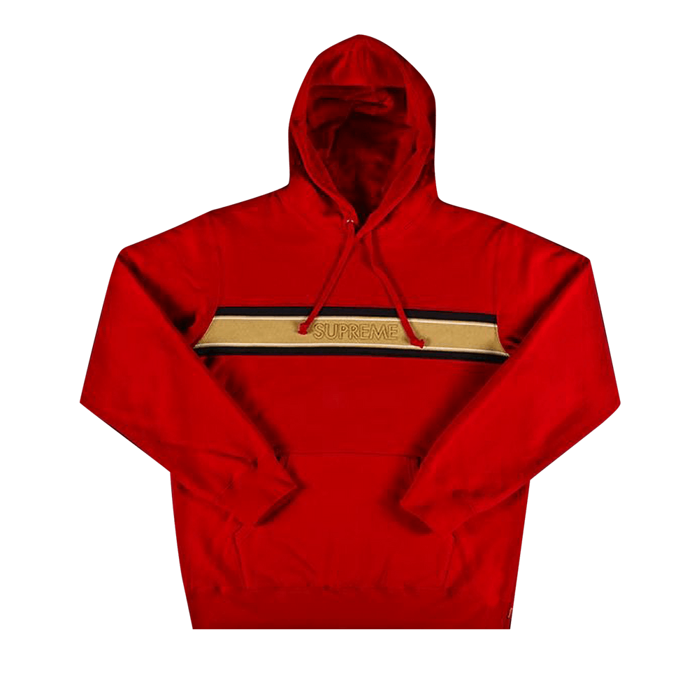 Supreme chest shop stripe logo hoodie