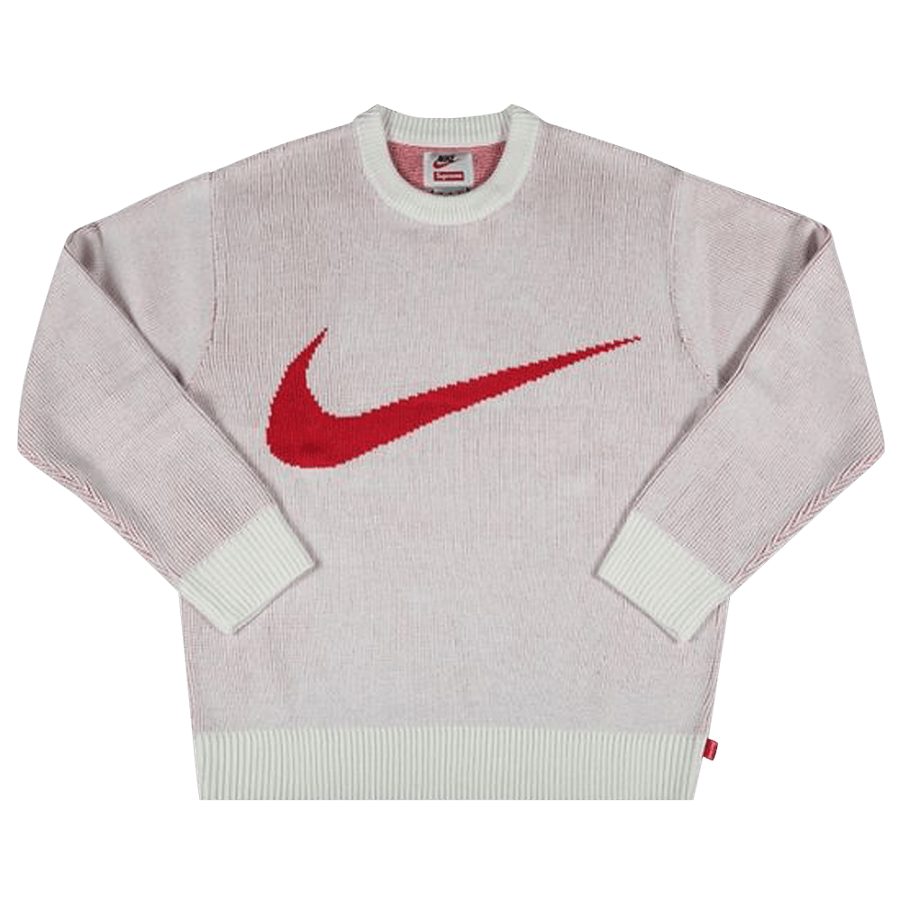 estafa dirección sugerir Supreme x Nike Swoosh Sweater 'White' | GOAT
