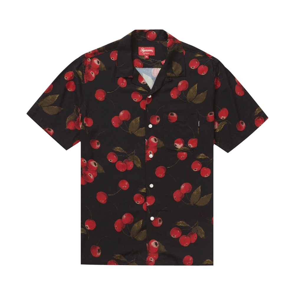 Buy Supreme Cherry Rayon Short-Sleeve Shirt 'Black' - SS19S28