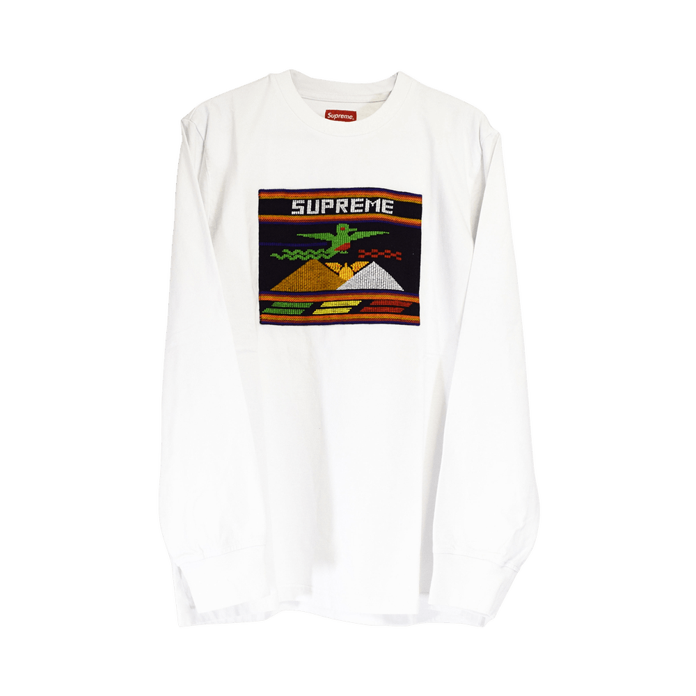 Supreme Needlepoint Patch Long-Sleeve Top 'White'