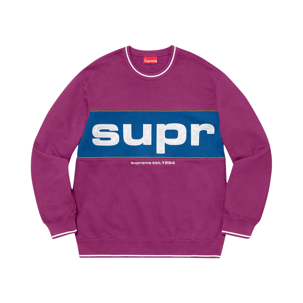 Buy Supreme Piping Crewneck 'Magenta' - FW19SW53 MAGENTA | GOAT