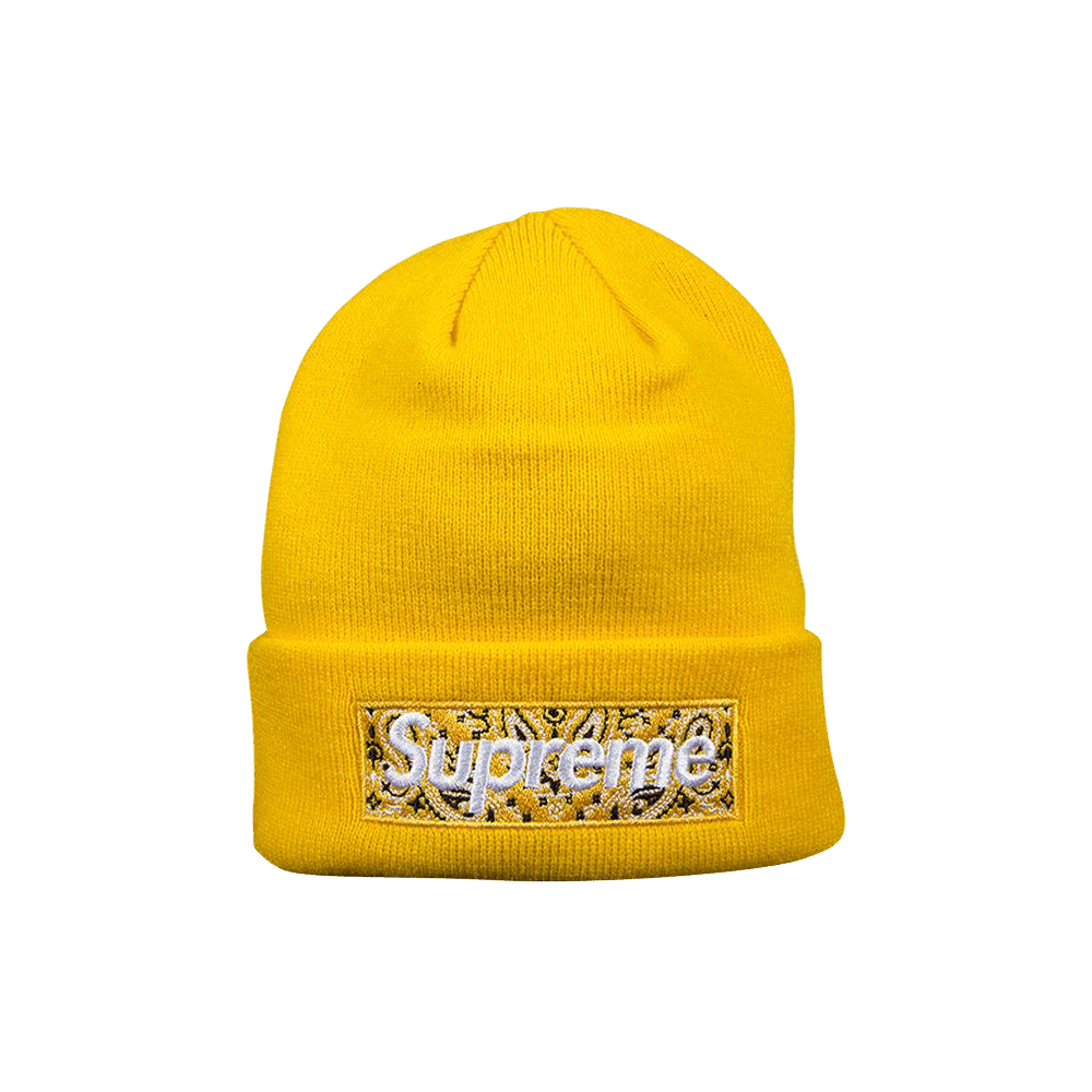 Supreme x New Era Box Logo Beanie 'Yellow'