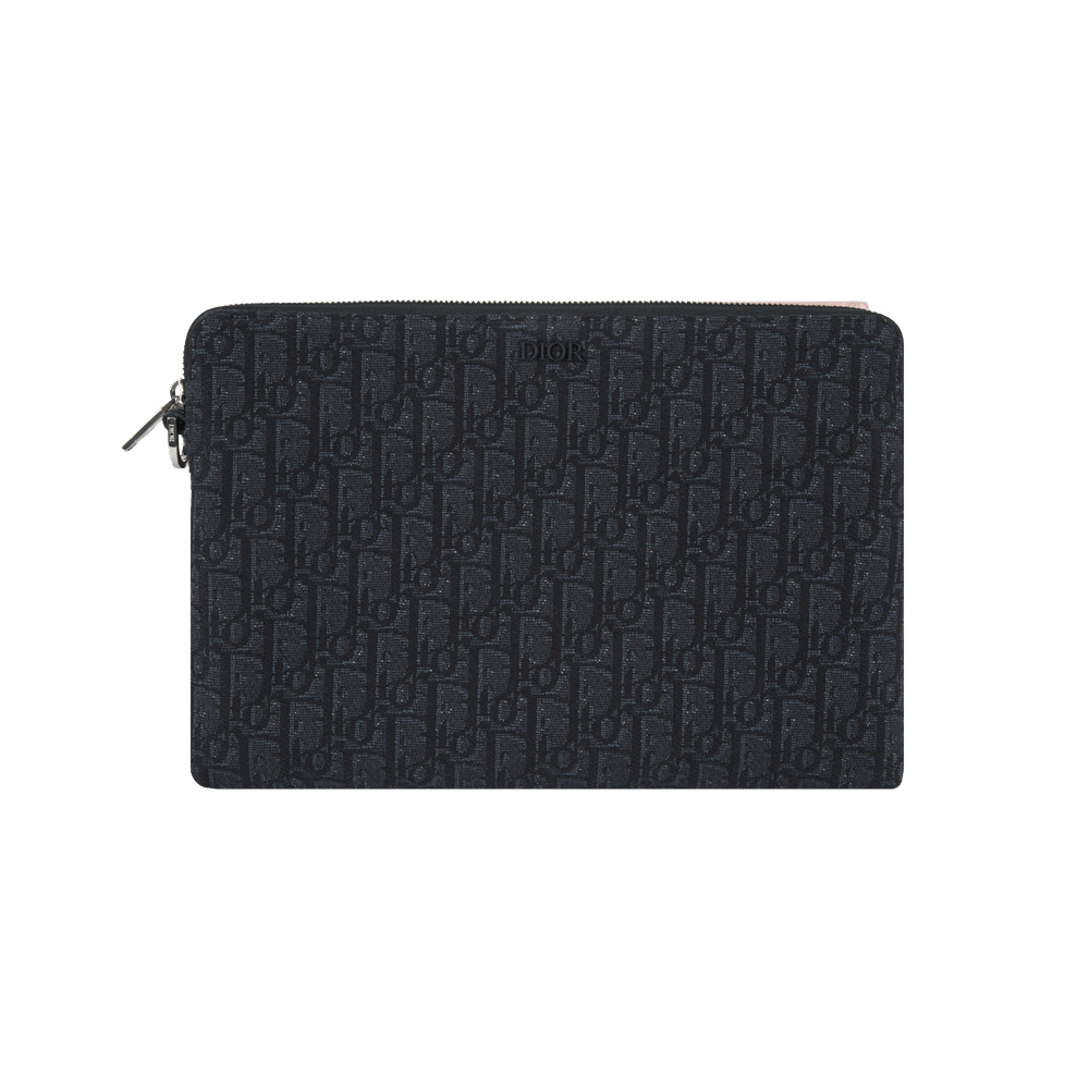 Christian Dior Black Oblique Jacquard Canvas Saddle bag