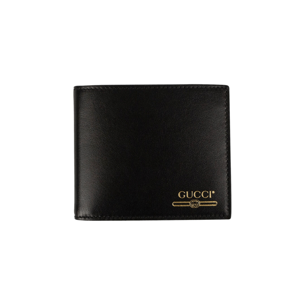 【関税&送料込】Gucci Wallet Buy Gucci Gold Logo Smooth Leather Wallet 'Black' - 547585
