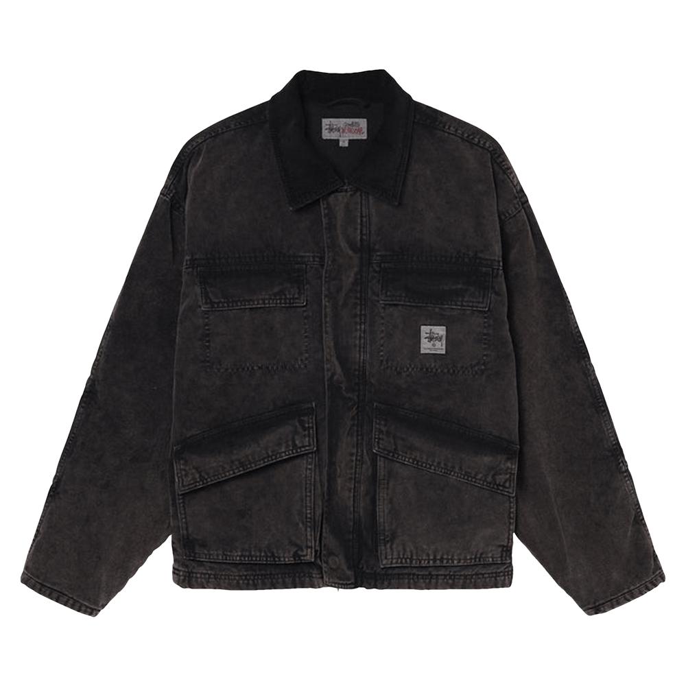 Buy Stussy Washed Canvas Shop Jacket 'Black' - 115589 BLAC | GOAT