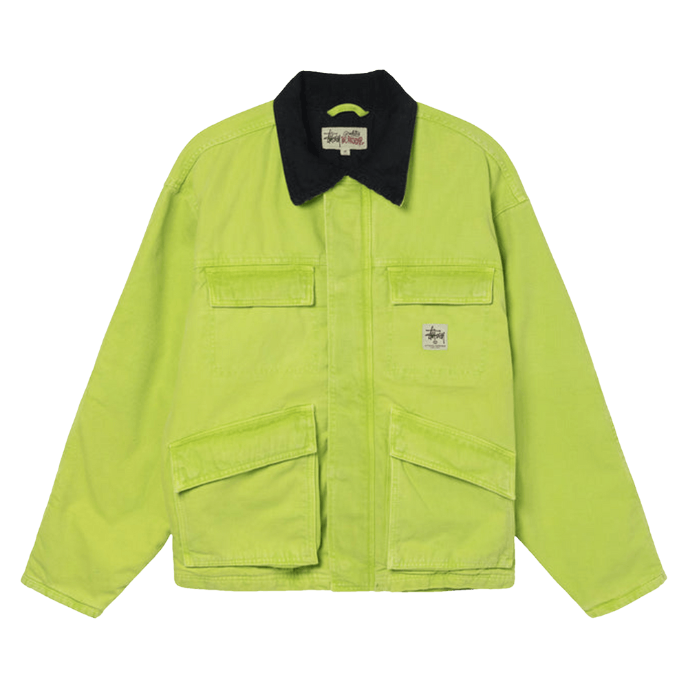 Buy Stussy Washed Canvas Shop Jacket 'Lime' - 115589 LIME | GOAT