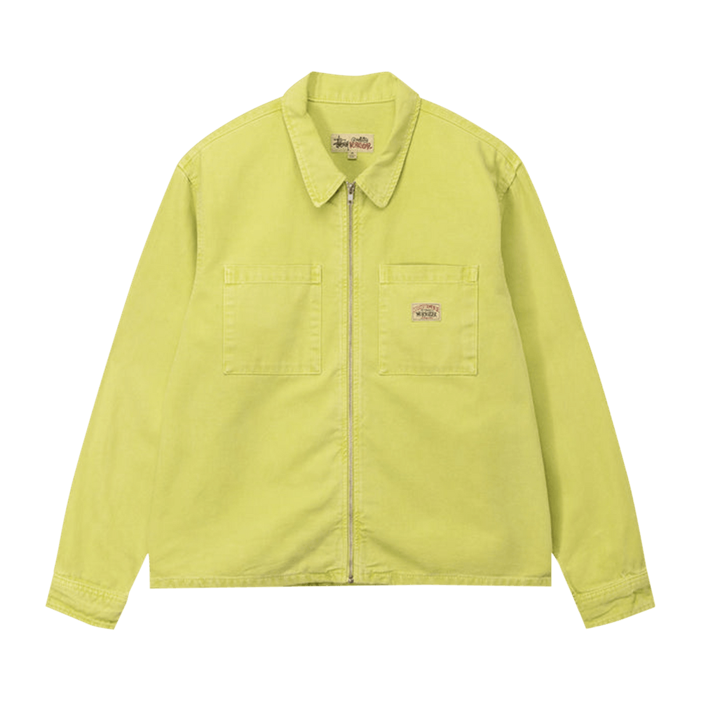 ジャケット・アウター stussy 22aw Washed Canvas Zip Shirt Buy Stussy Washed Canvas Zip Shirt 'Lime' - 1110264 LIME | GOAT