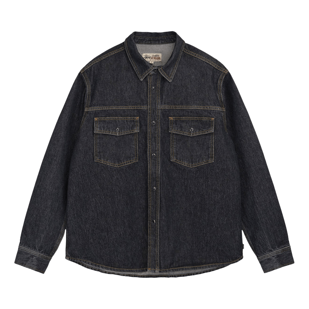 Buy Stussy Boxy Western Denim Shirt 'Washed Black' - 1110265 WABL