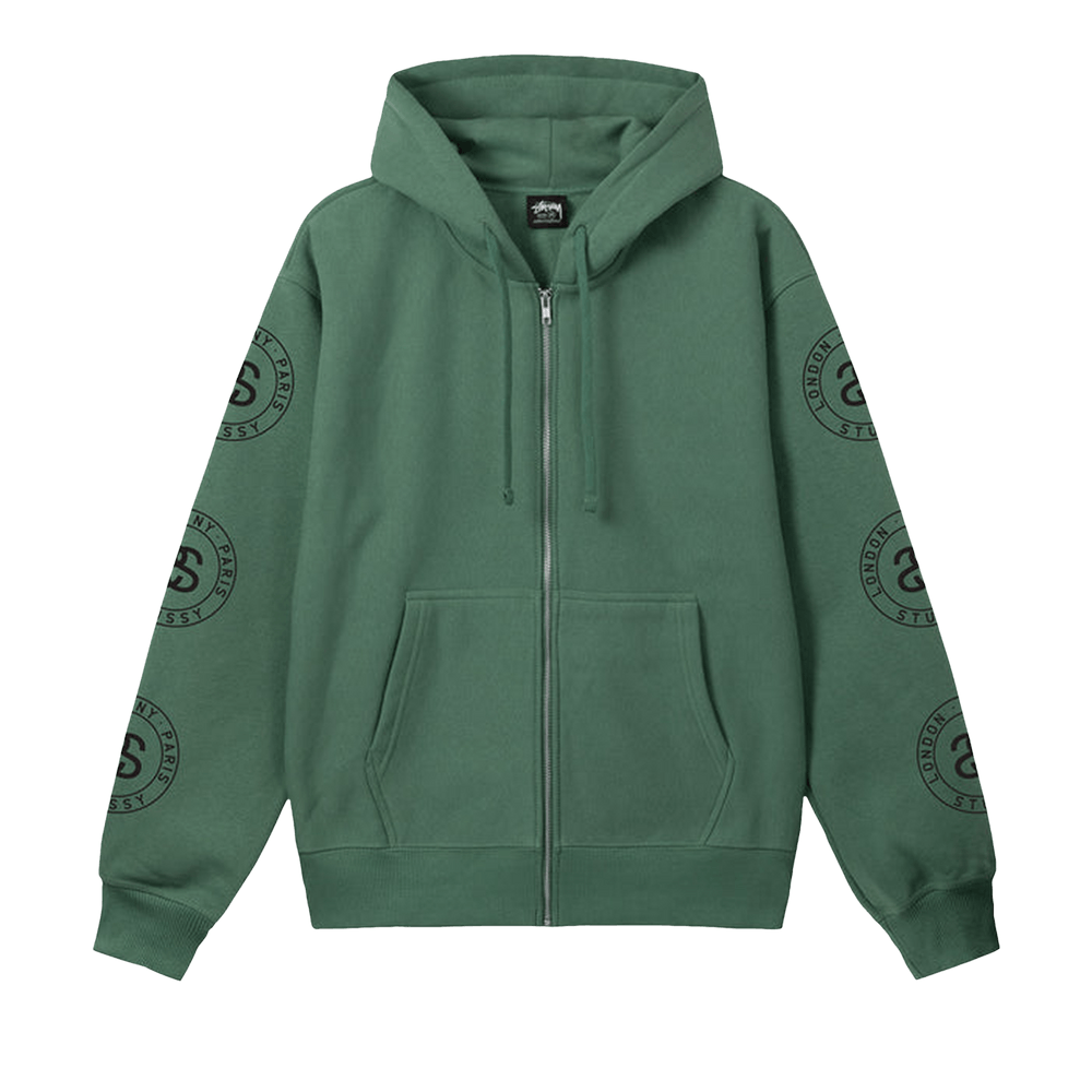 Stüssy Men's' Big Thermal Zip Up Shirt in Green | LN-CC®