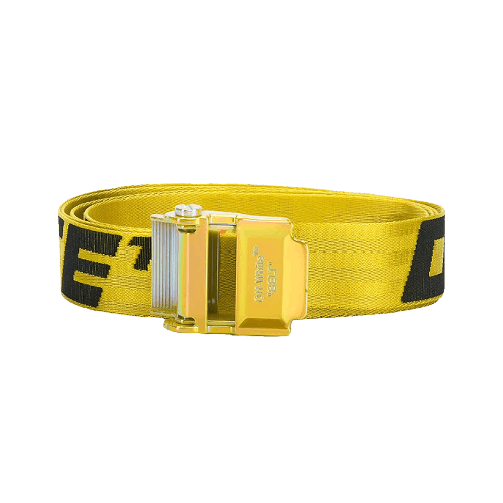 OFF-WHITE: nylon belt with inlaid logo - Yellow  Off-White belt  OBRB001F23FAB00 online at