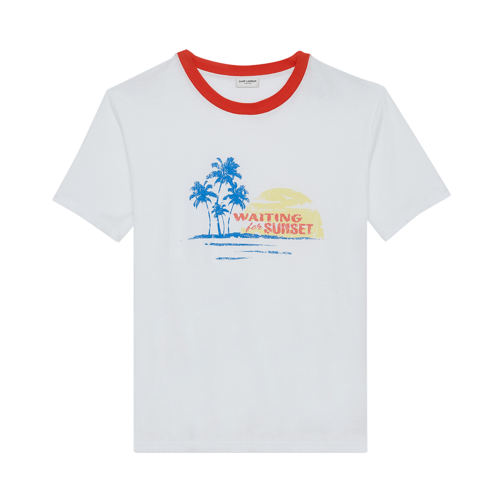 Buy Saint Laurent Waiting For Sunset T-Shirt 'White/Red' - 500640