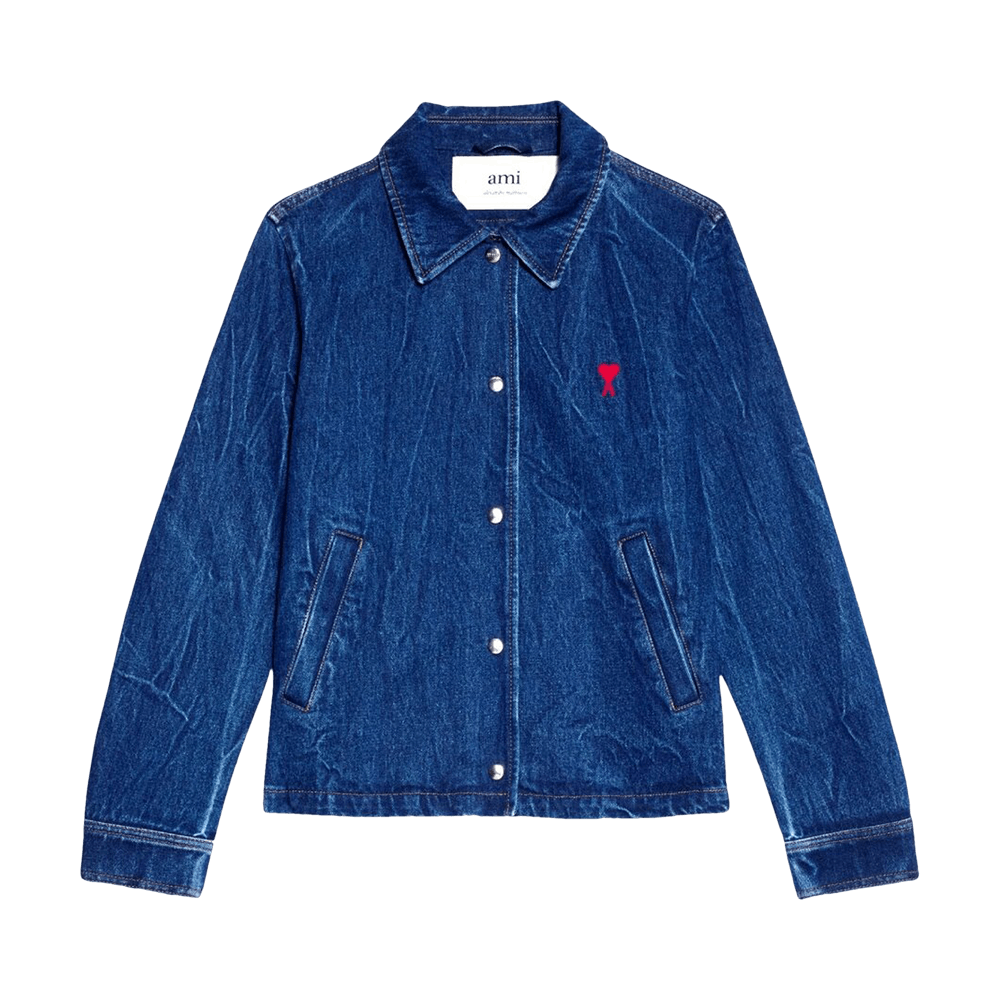 Buy Ami Denim Jacket 'Used Blue' - HJK205 601 480 | GOAT