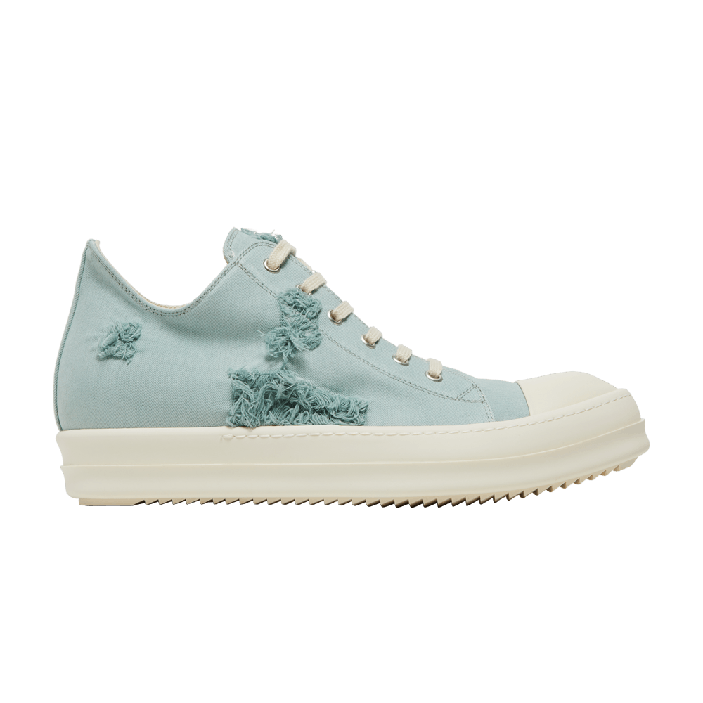Size 11.0 Rick Owens DRKSHDW Strobe Cotton Denim Slashed Low 'Aqua Milk'
