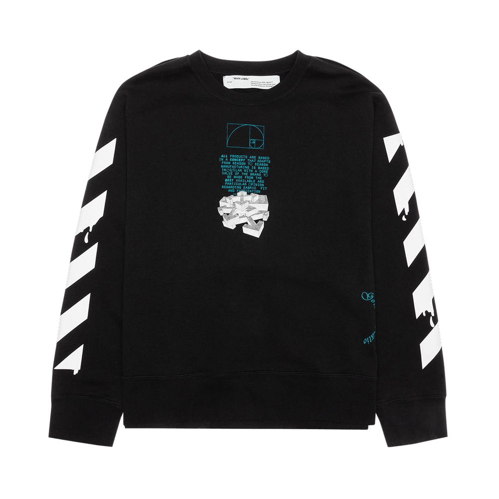 Buy Off White Dripping Arrows Incompiuto Crewneck Black White OMBA037R20E300051001 GOAT