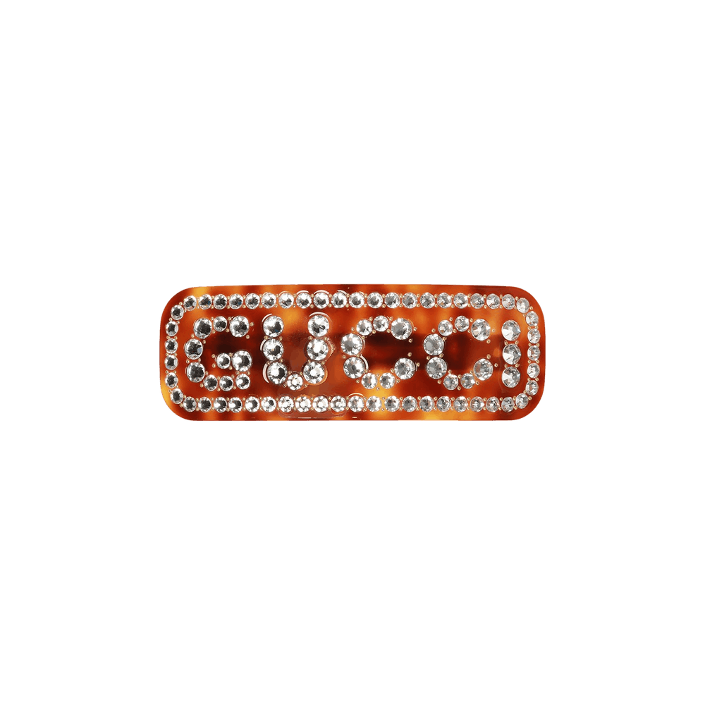 Buy Gucci Crystal Single Hair Barrette Tortoise Shell 590039
