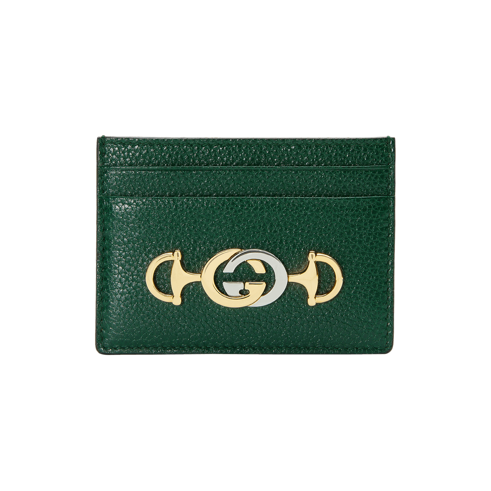 Buy Gucci Grainy Leather Zumi Card Case Wallet 'Vintage Green