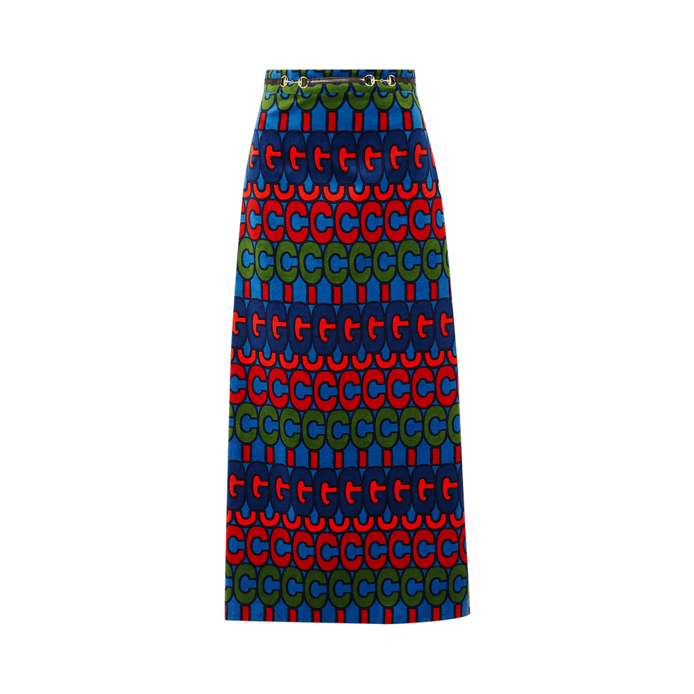Gucci rainbow sales velvet skirt