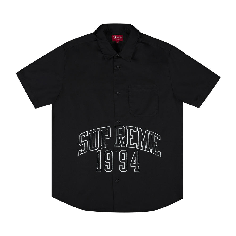 Buy Supreme Arc Logo Short-Sleeve Work Shirt 'Black