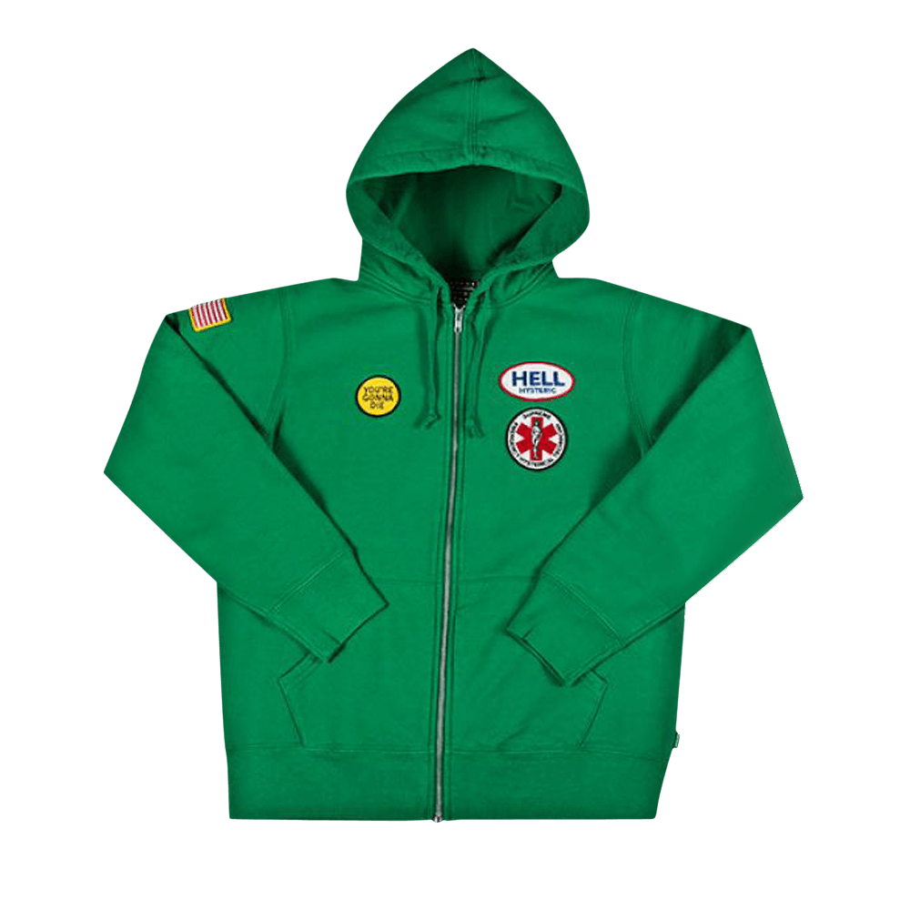 Supreme Hysteric Glamour Patches Zip Up Sweatshirt 'Green' | GOAT