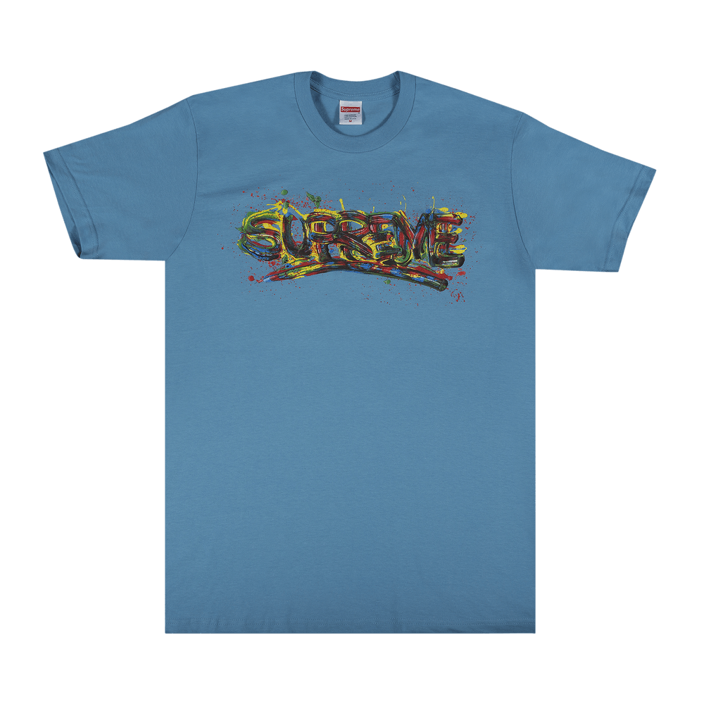 Supreme paint logo tee black sales