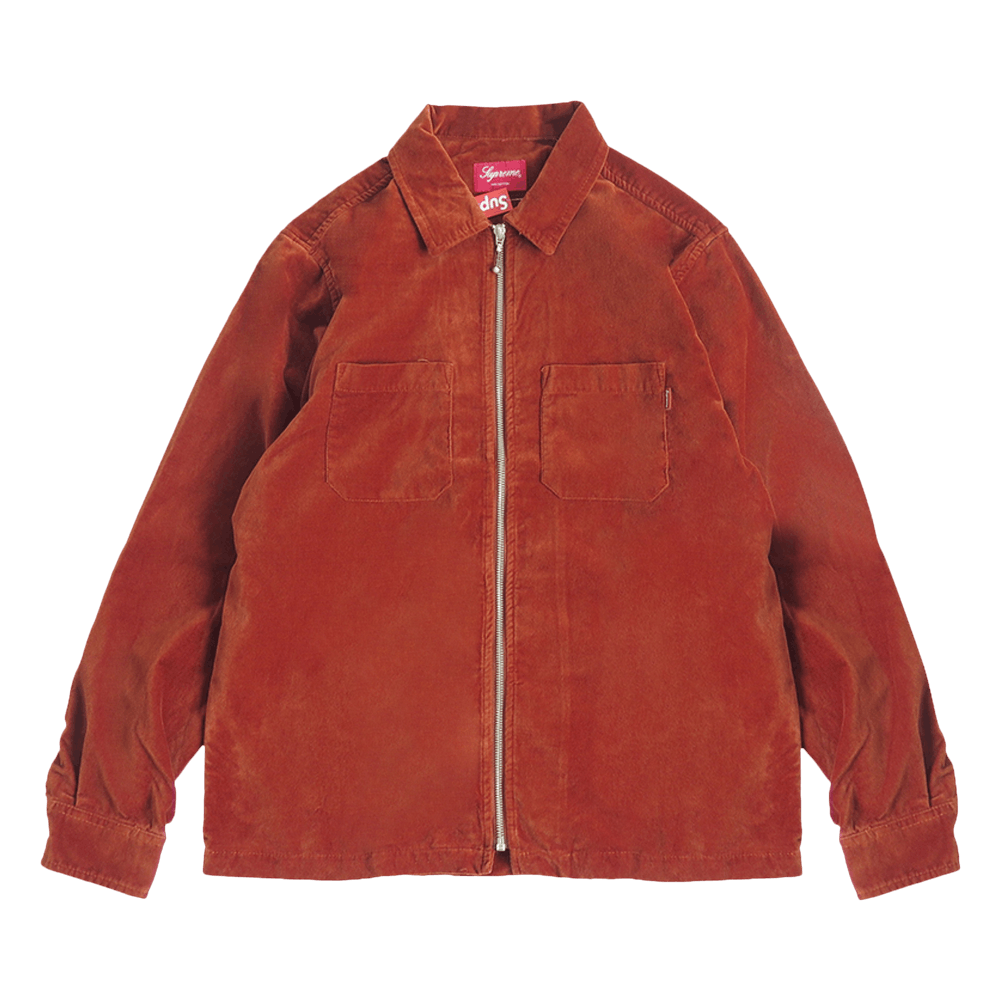 魅力的な Buy Supreme 1SS180308VZUS 0052 - 'Rust' Shirt Up Zip Velvet マウンテンパーカー