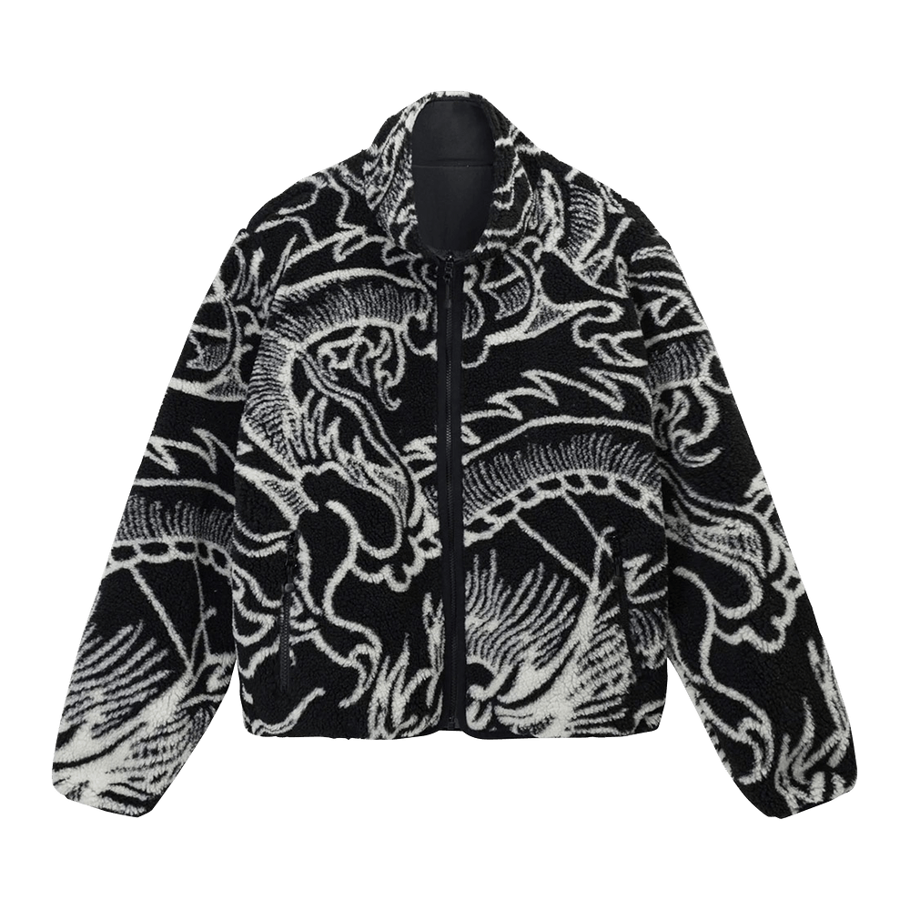 Buy Stussy Dragon Sherpa Jacket 'Black' - 118510 BLAC | GOAT
