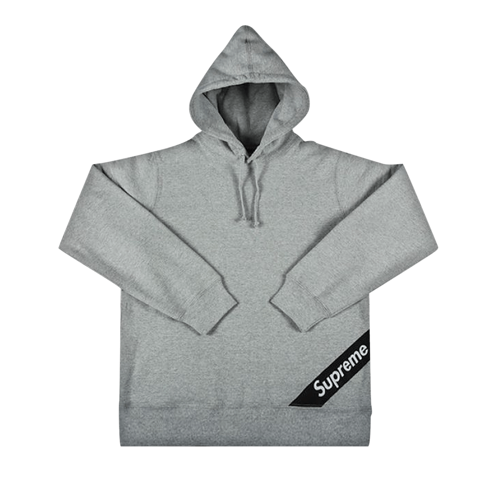 Size l Supreme Corner Label Hooded Sweatshirt Heather Grey