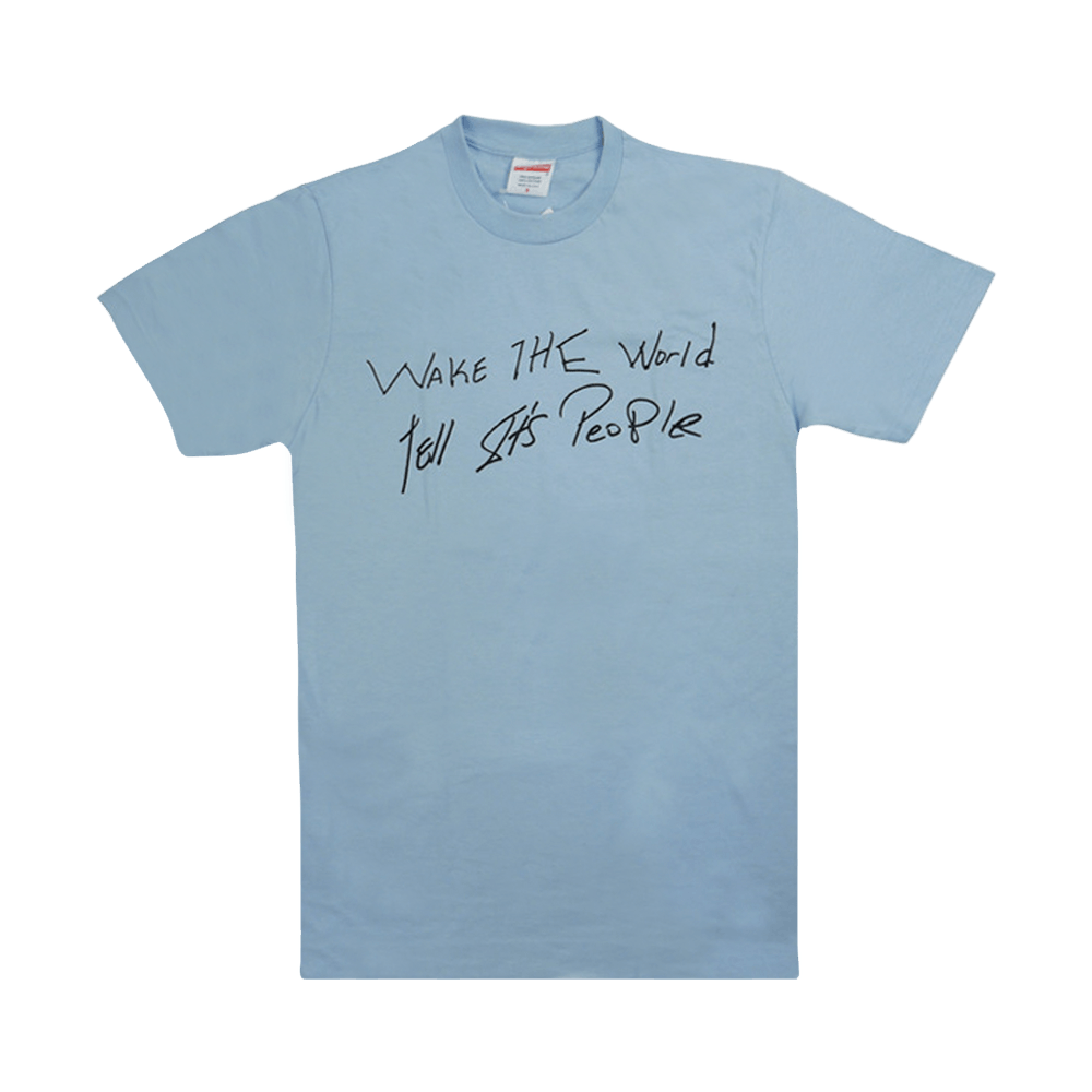 Buy Supreme Buju Banton Wake The World Tee Light Blue SS19T63 LIGHT BLUE GOAT