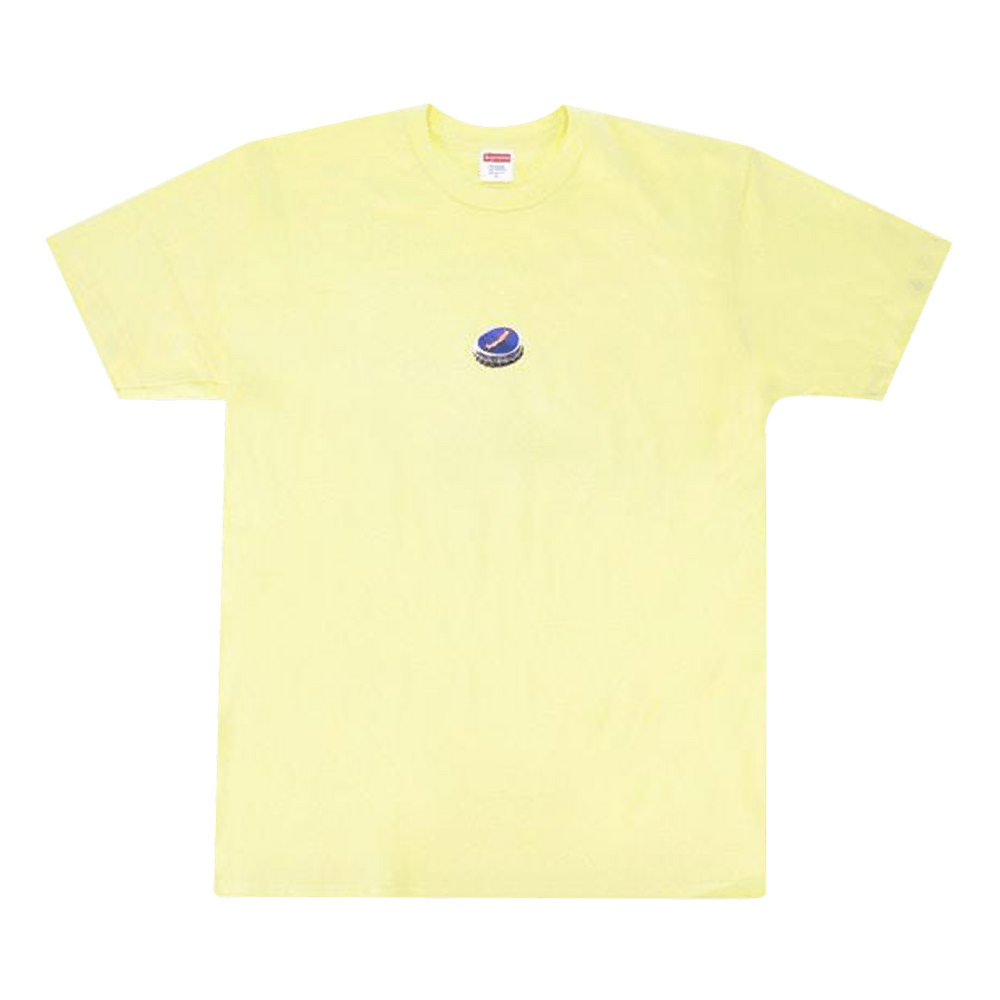 Buy Supreme Bottle Cap Tee Pale Yellow FW18T19 PALE YELLOW GOAT
