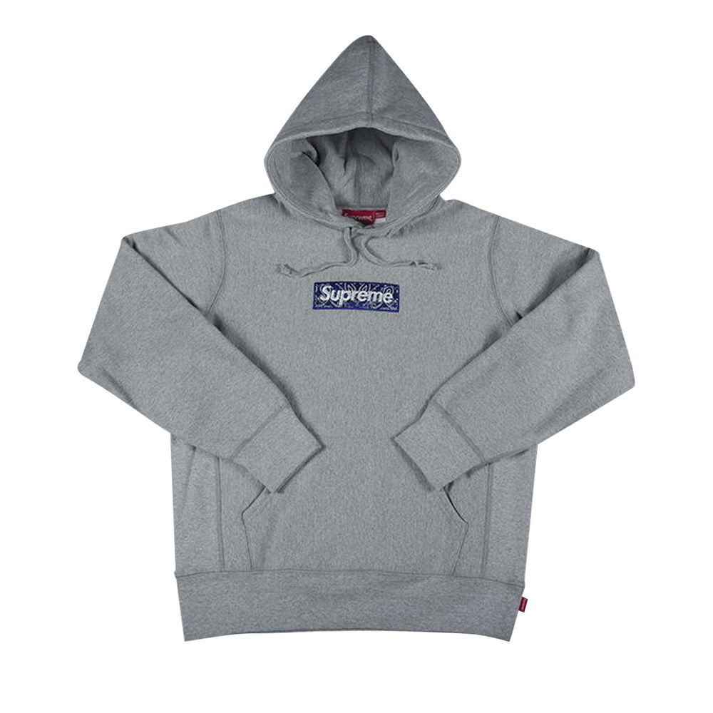 Supreme Bandana Box Logo Hooded Sweatshirt 'Heather Grey' | GOAT