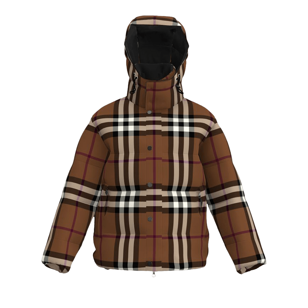 Buy Burberry Packaway Hood Reversible Check Puffer Jacket Dark Birch Brown 8058546 GOAT