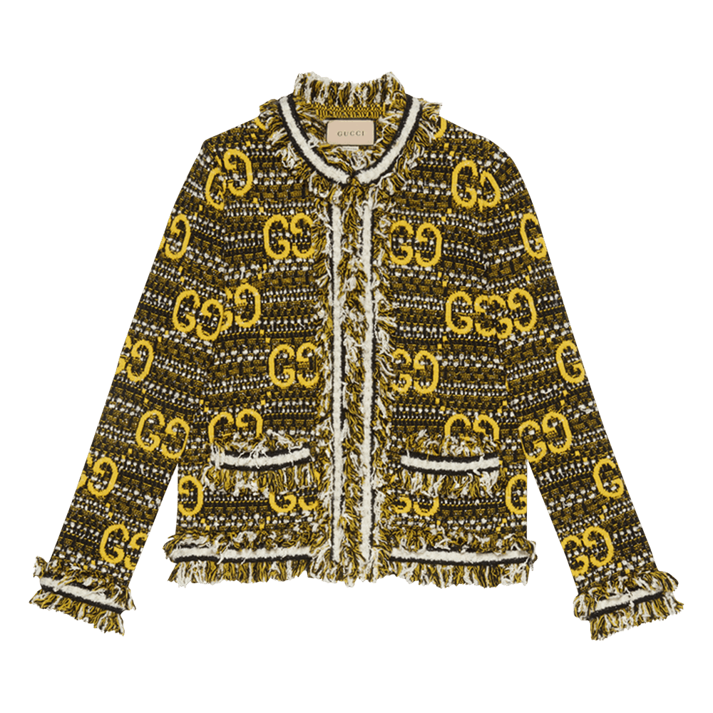 Buy Gucci GG Cardigan 'Black/Ivory/Yellow' - 717469 XKCQX