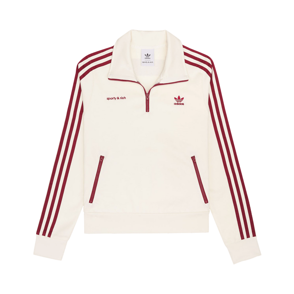 トップス adidas SPORTY&RICH HALF-ZIP TRACK JACKET adidas x Sporty & Rich Half-Zip Track Jackets 'White' IB2157
