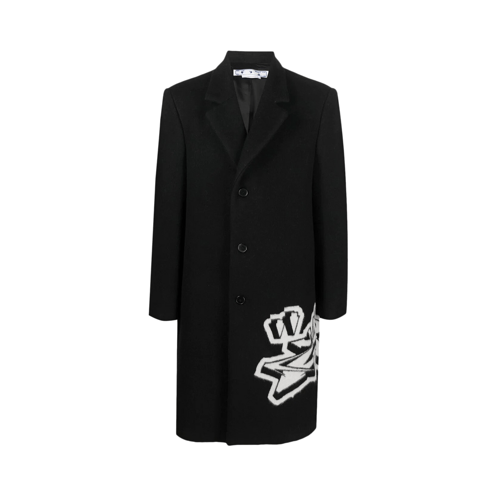 コート Off White Coat Buy Off-White Graffiti Wool Skate Long Coat 'Black/White