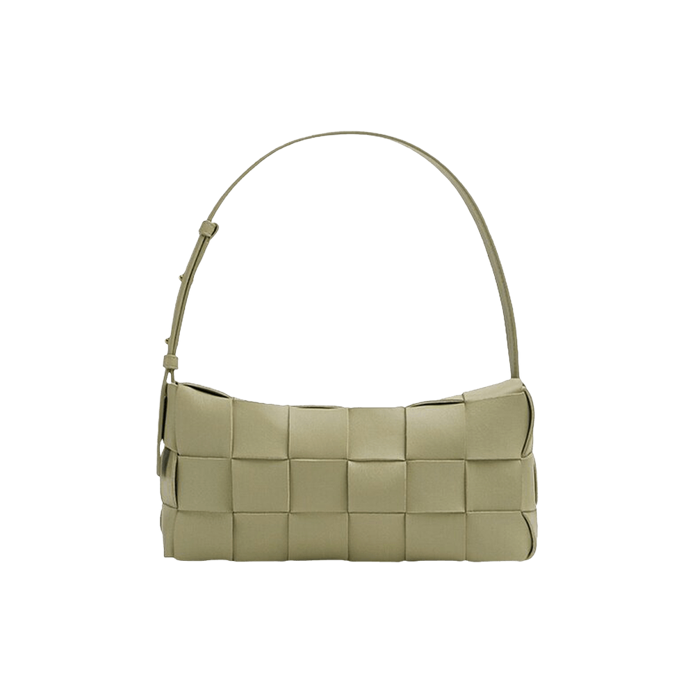 Bottega Veneta Mini Intrecciato Leather Crossbody Bag in 2916  Travertine-Gold