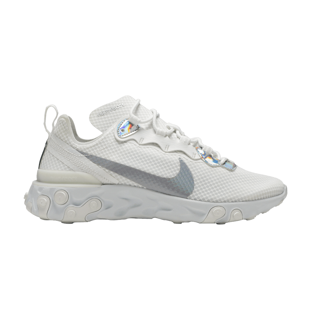 Nike Women's React Element 55 Summit White/Metallic Silver - CN0147-100