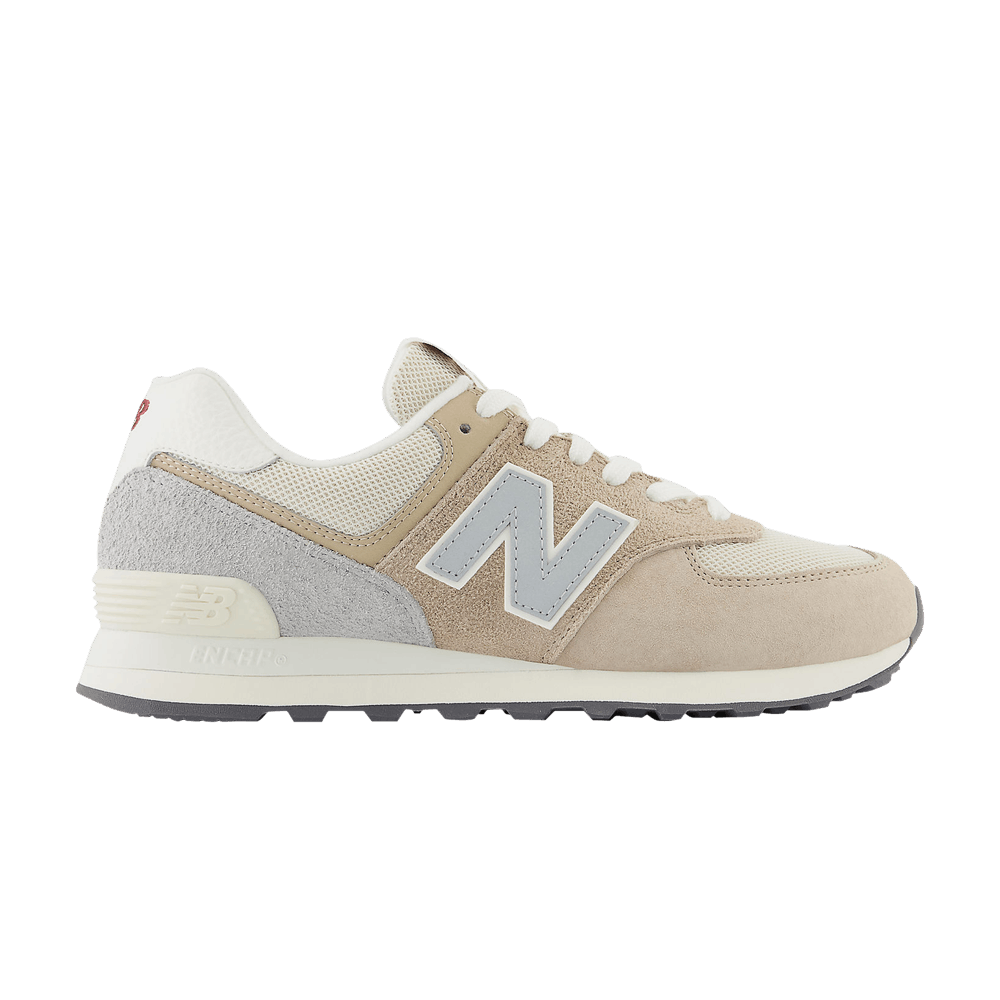 new balance 574 mindful grey with poppy