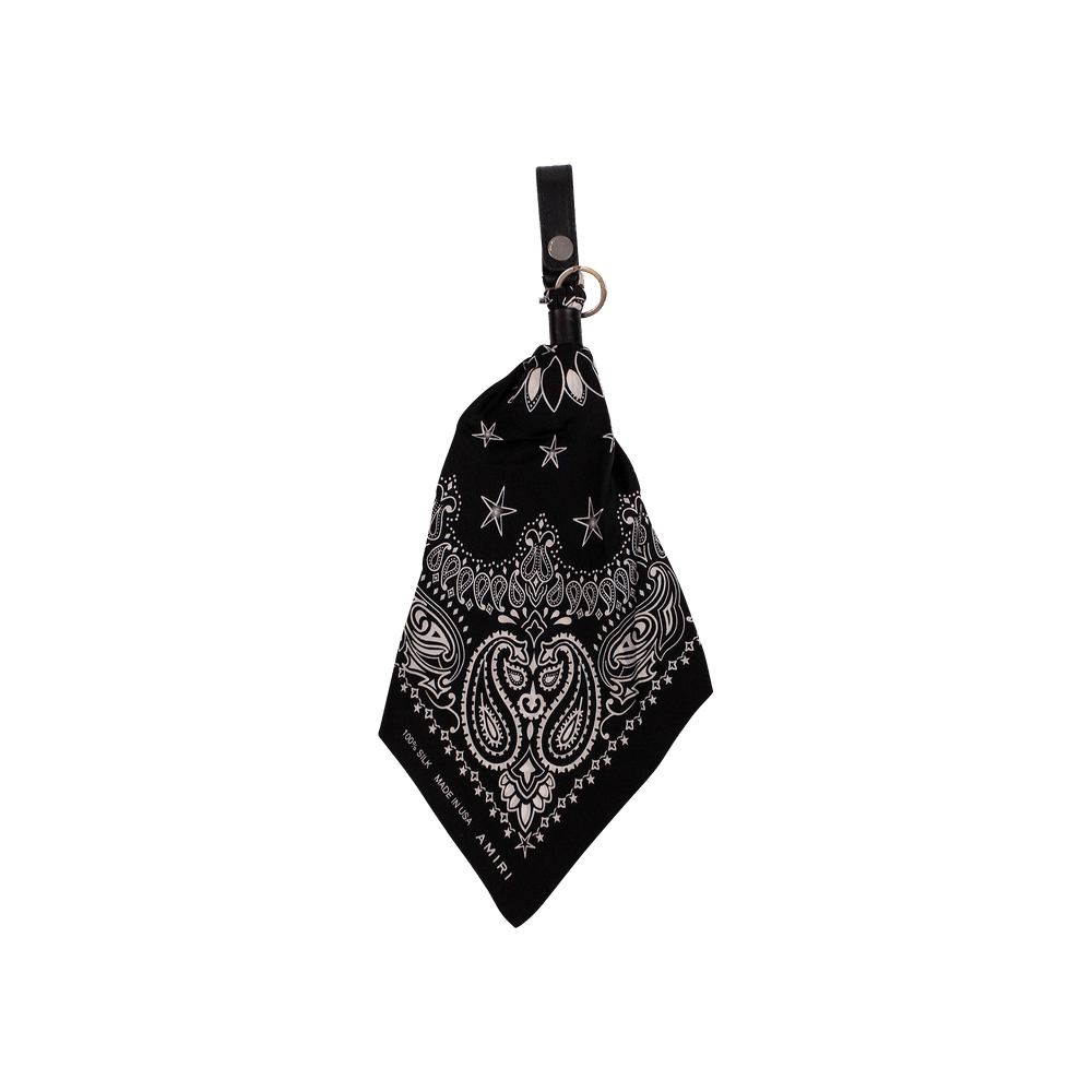 【関税込み】AMIRI ブラック Bandana ミニワンピース Bandana-printed halterneck cotton minidress in black - Amiri