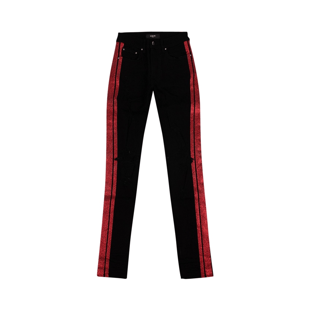 Buy Amiri Glitter Stripe Track Jeans Black MBTRG DESBLR BLAC
