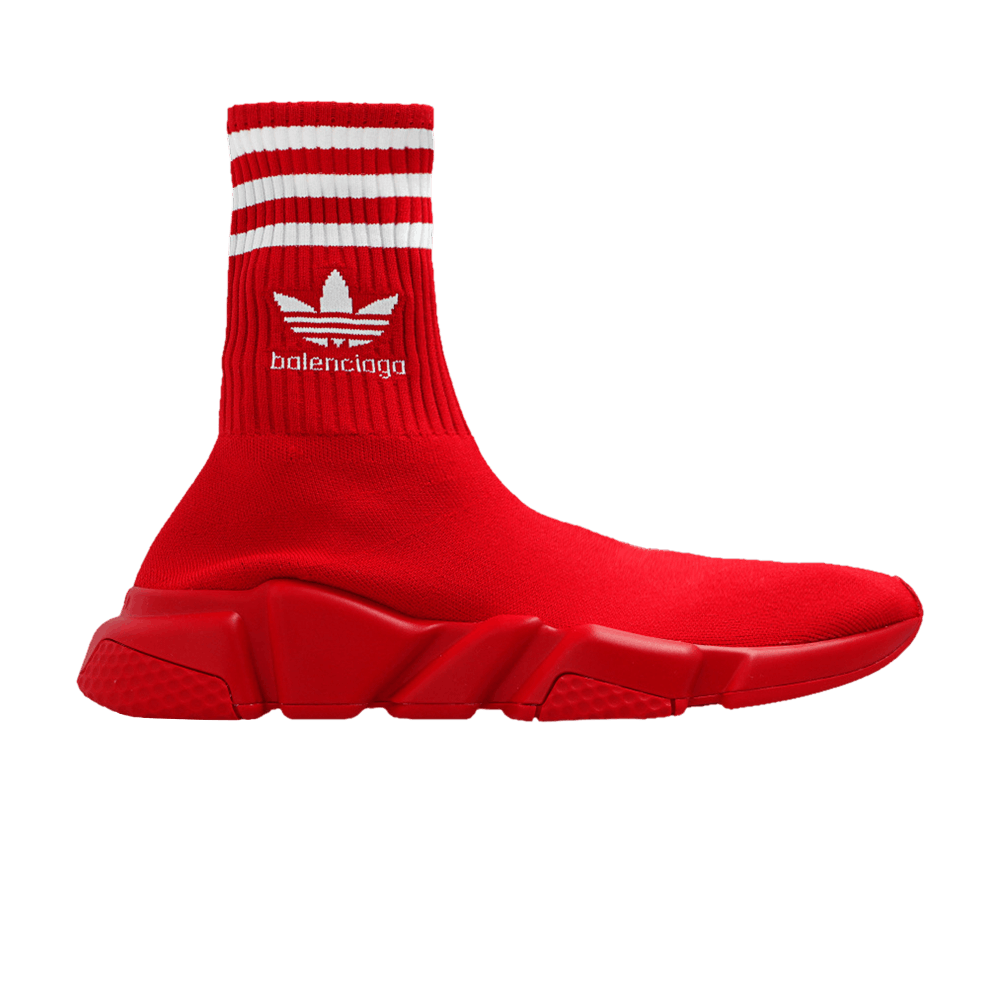 スニーカー BALENCIAGA Women Sneakers 717589 WBDV1 6090 RED WHITE LOGO r Buy Adidas x Balenciaga Wmns Speed Sneaker 'Red' - 717589