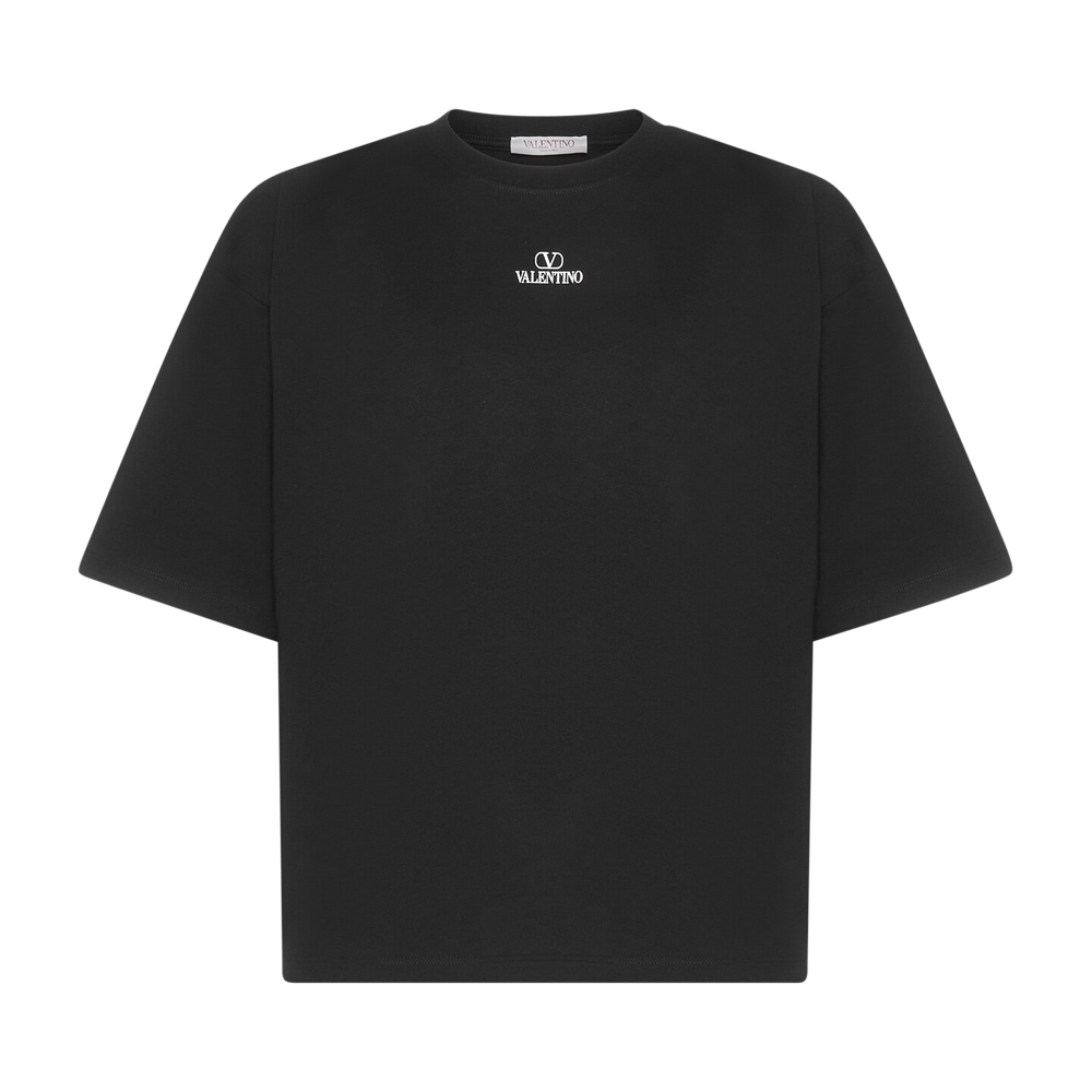 Buy Valentino Logo Printed Crewneck T-Shirt 'Black