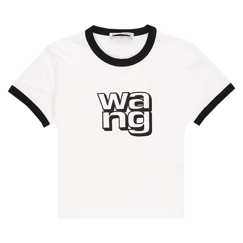Buy T by Alexander Wang Shrunken Ringer Graphic Tee 'White