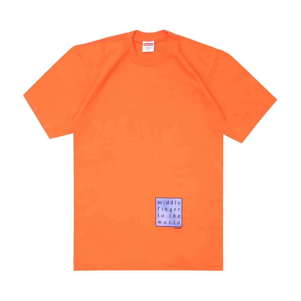 Buy Supreme Middle Finger to the World Tee Neon Orange SS19T14 NEON ORANGE GOAT UK