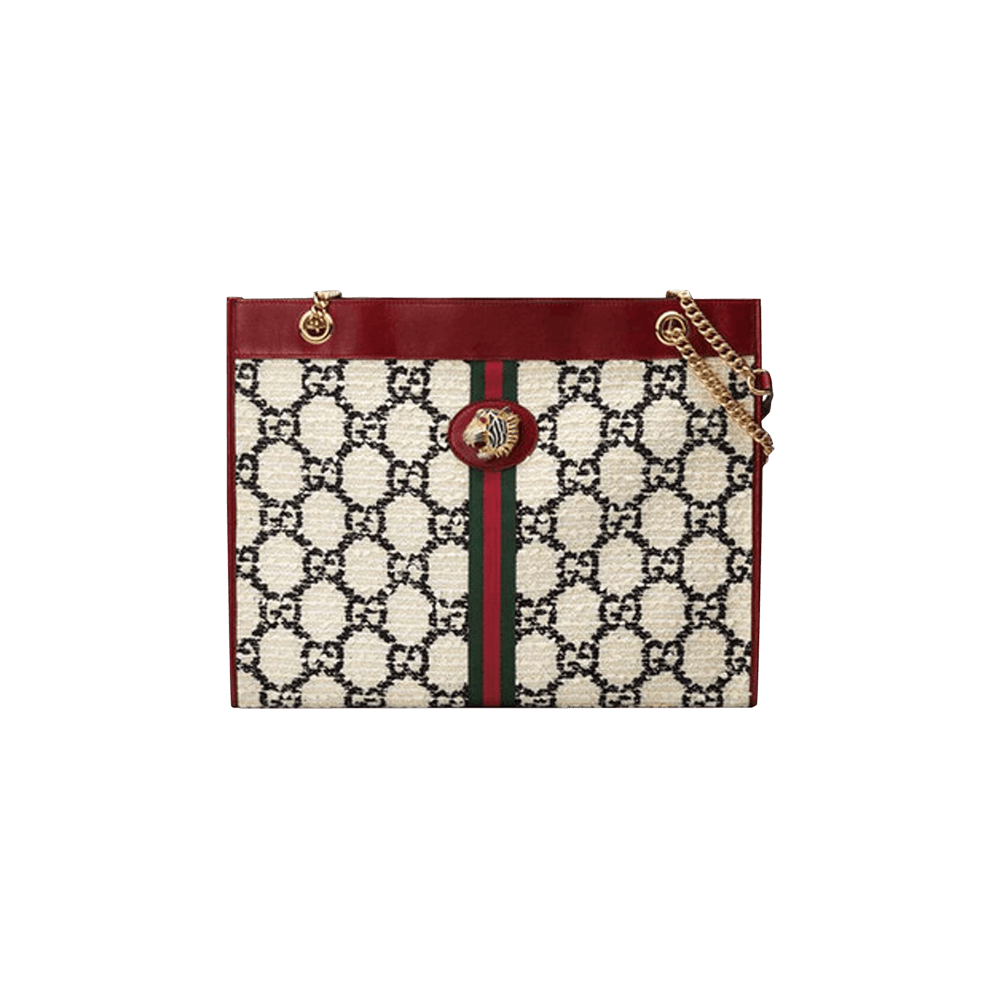 Gucci Tweed Rajah Large Tote White