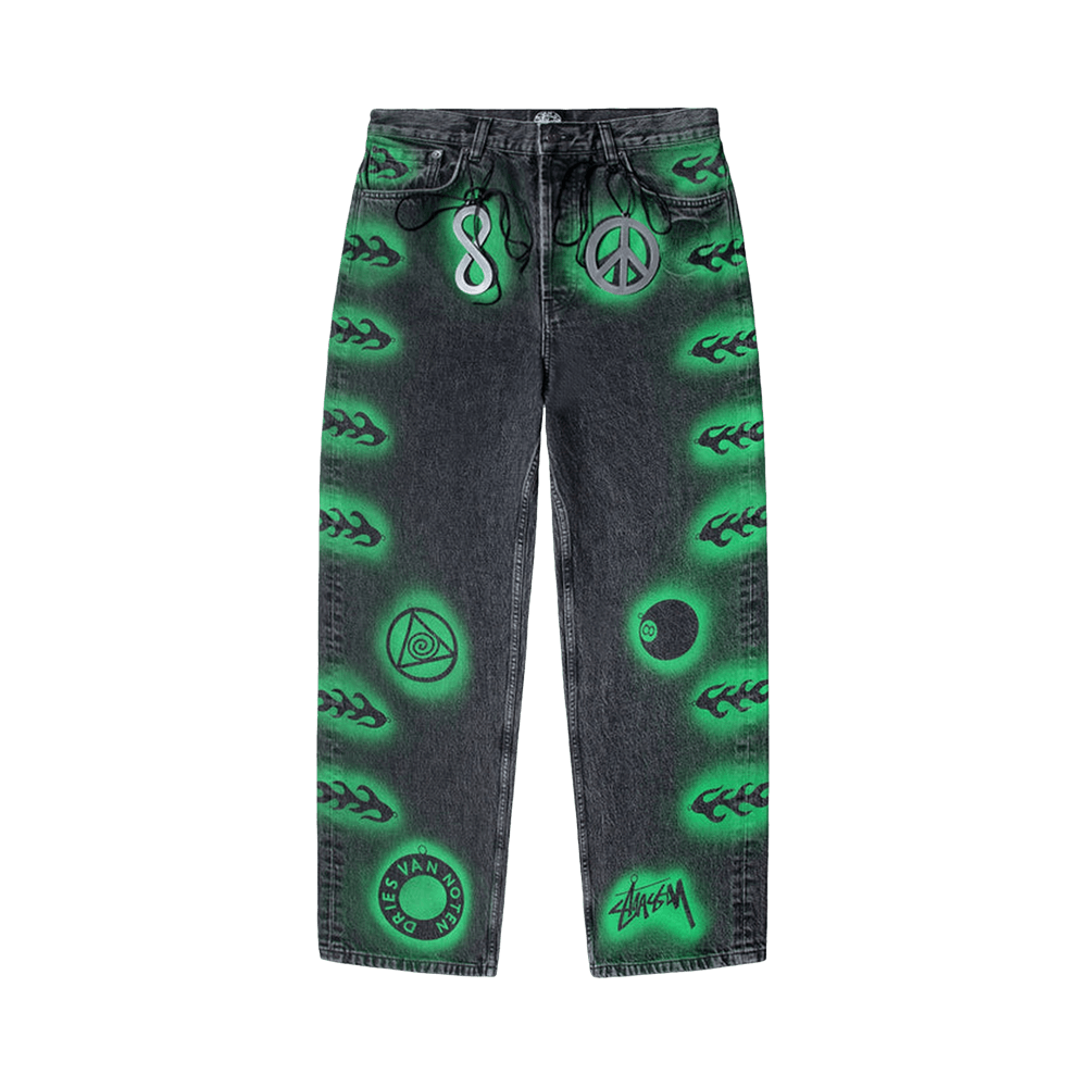 Buy Stussy x Dries Van Noten Hand-Stencilled Jeans 'Washed Black' - 316074  WASH | GOAT