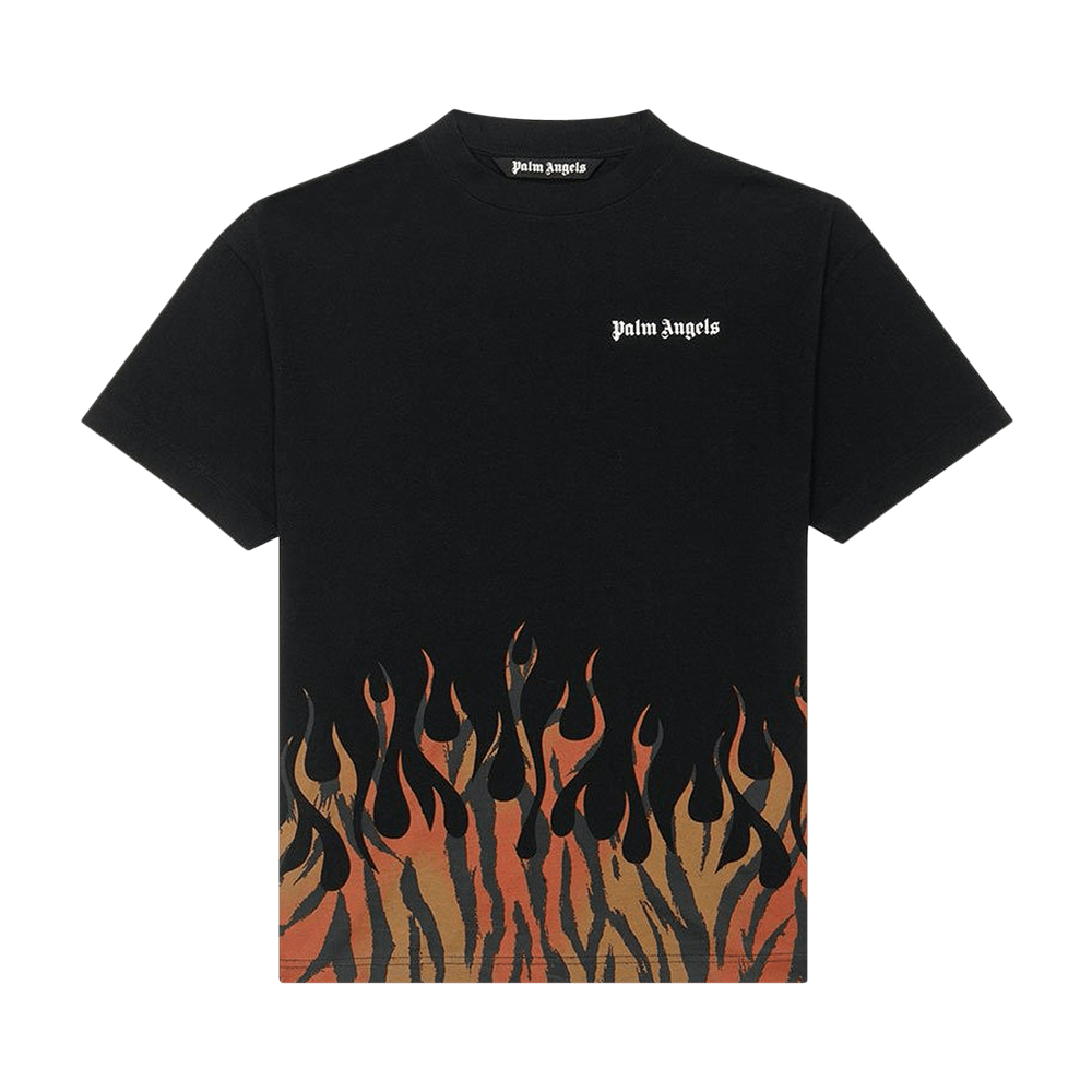 PALM ANGELS TIGER FLAMES ロンT Palm Angels - Tiger Flames Logo Over Long Sleeve T-Shirt